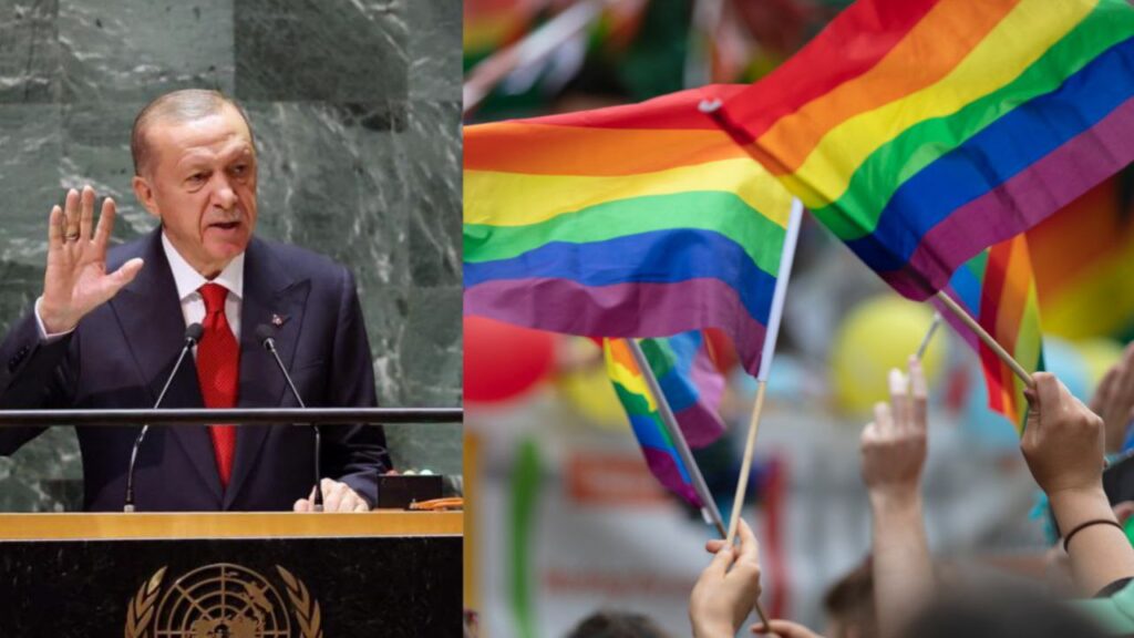 Presidente de Turquía cuestiona el uso de la bandera LGBTQ en la Asamblea de la ONU