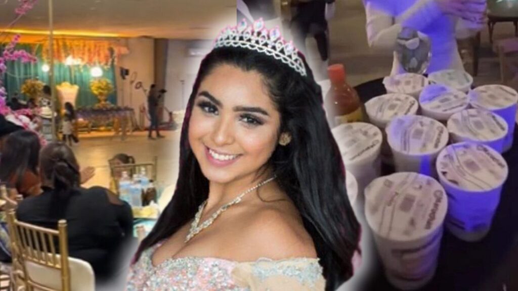 Ofrecen sopas instantáneas en fiesta de Quinceaños y las redes explotan