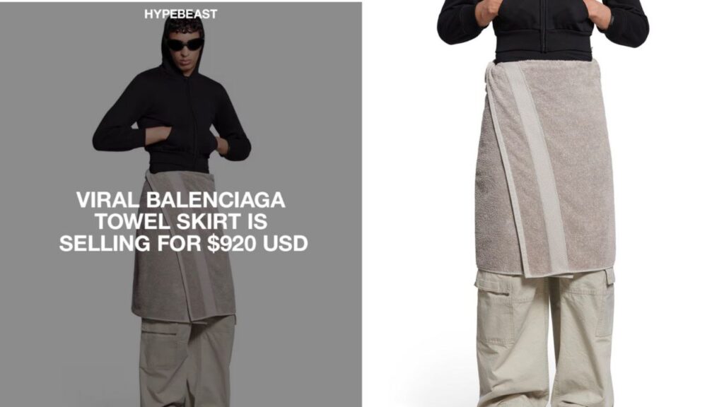 Balenciaga lanza una “falda toalla” a 900 dólares