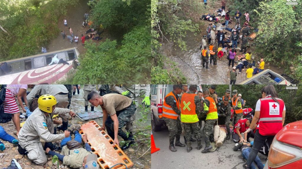 Honduras: Bus interurbano cae a una hondonada y deja varios muertos