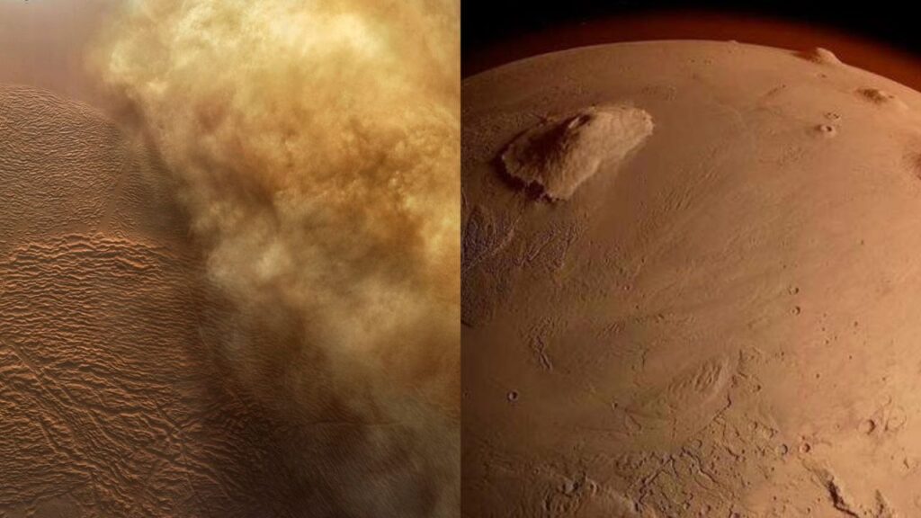 Captan gigantesca tormenta de polvo en el Monte Olimpo de Marte
