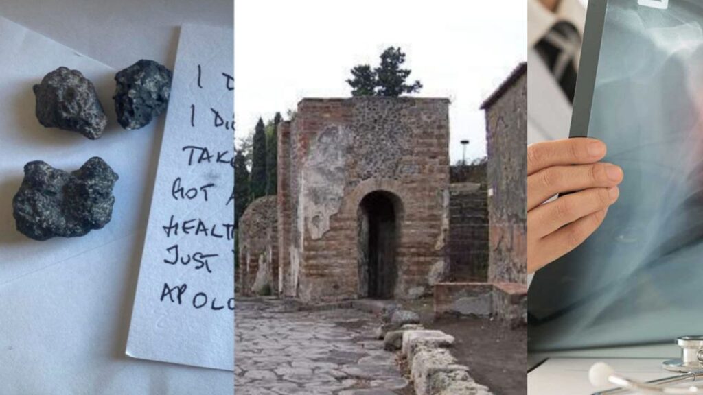 Mujer desarrolló cáncer después de llevarse unas piedras de Pompeya