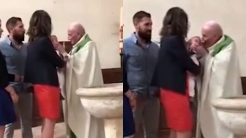 Sacerdote le da una bofetada a un bebé porque no dejaba de llorar en su bautizo