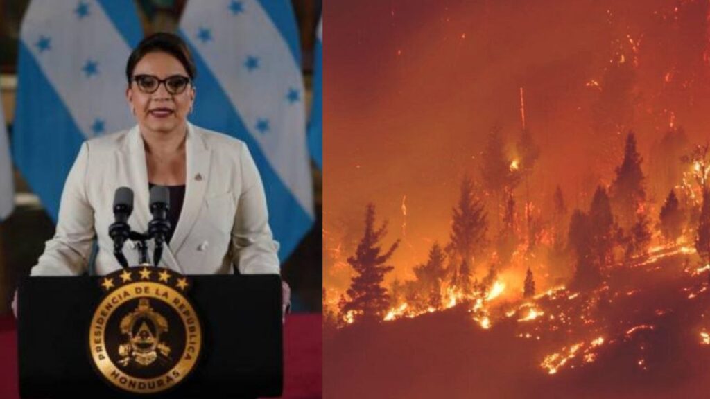 Presidenta de Honduras pide castigar a los pirómanos que provocaron el incendio en el pulmón de Tegucigalpa