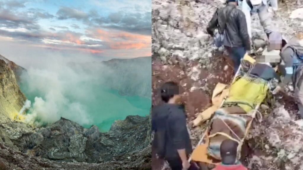 Muere turista al caer 250 pies tras caer en un volcán activo por tomarse una fotografía