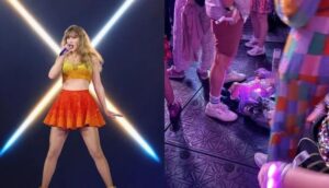 Fan de Taylor Swift deja a su bebé en el piso durante un concierto en París