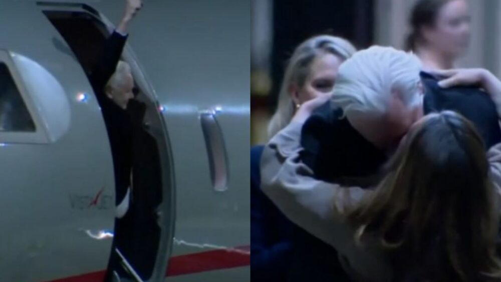 Julian Assange se fundió en un abrazo con su esposa y padre tras ser un hombre libre