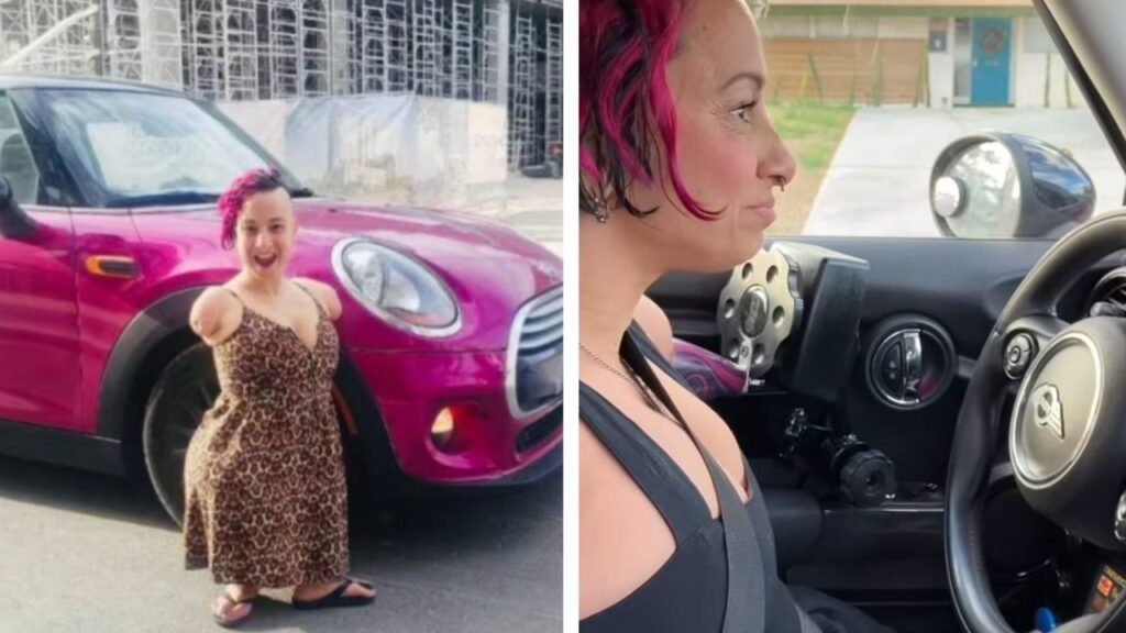 Talli Osborne, la mujer sin brazos y piernas cortas que ahora puede conducir