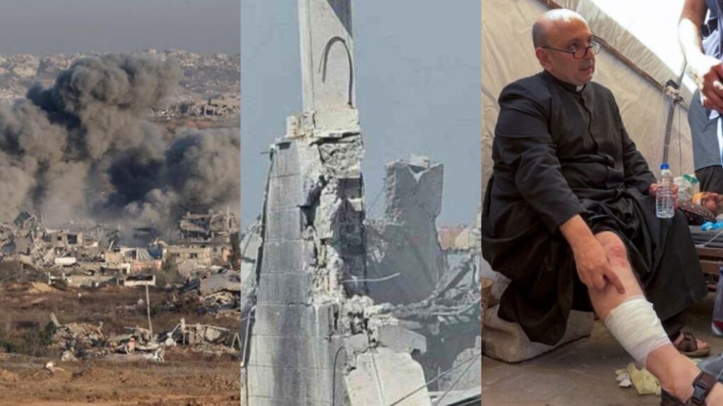 la única iglesia católica en Gaza